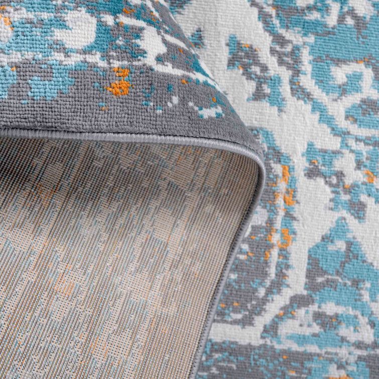 Latitude Vive Aobha Oscar Distressed Light Blue Grey Oriental Pattern